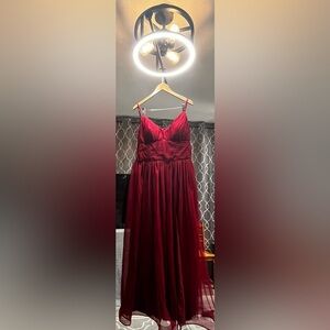 Elegant Burgundy Evening Gown